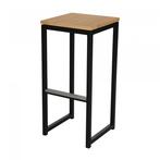 Barkruk Kubo Bar | Staal | Zwart/Bamboe | 2 stuks, Verzenden, Nieuw in verpakking