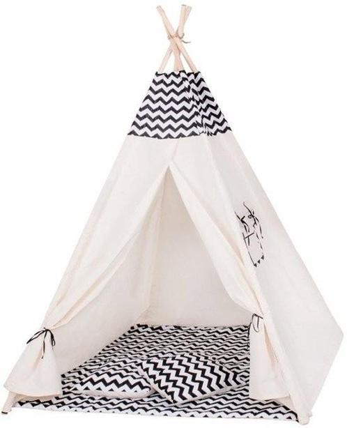 Natuurlijke Speeltent Tipi Zebra Wigwam - 100% Katoen met..., Kinderen en Baby's, Speelgoed | Educatief en Creatief, Nieuw, Ophalen of Verzenden