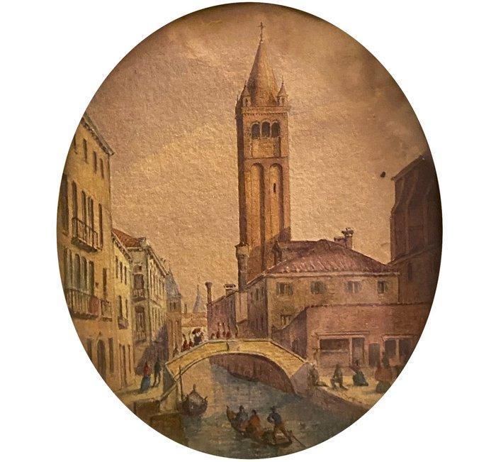 Franz Vervloet (1795-1972) - Venezia Campo San Paternian, Antiek en Kunst, Kunst | Schilderijen | Klassiek