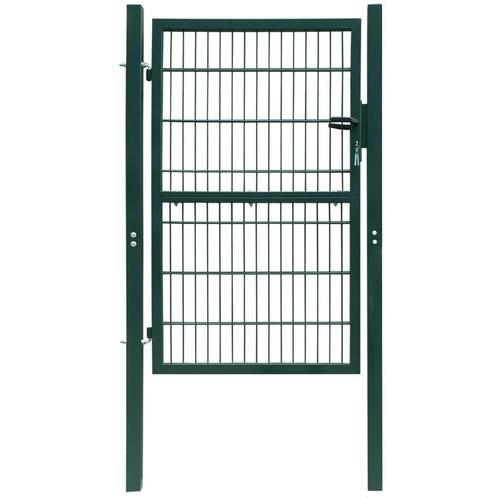 vidaXL Poort dubbelstaafmat (enkel) 106x190 cm groen, Tuin en Terras, Tuinpoorten, Nieuw, Verzenden