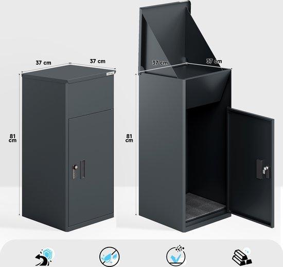 Nieuw - Pakketbrievenbus - Brievenbus - XL -Metaal - Zwart, Tuin en Terras, Brievenbussen, Staande brievenbus, Nieuw, Rvs, Ophalen