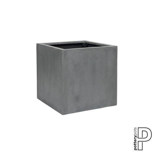 Plantenbak Block - Grijs (L)40 x (B)40 x (H)40 cm - (L)40 x, Tuin en Terras, Planten | Tuinplanten, Ophalen of Verzenden