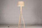 Rietveld Vloerlampen - Beige, Zand, Hout - Stof, Hout, Verzenden, Nieuw