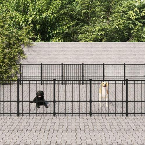 Hondenkennel 59,28 m² staal, Dieren en Toebehoren, Hondenhokken, Nieuw, Verzenden
