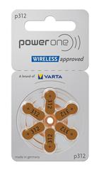 PowerOne Hoorapparaat batterij P312 bruin (6 stuks), Nieuw, Ophalen of Verzenden