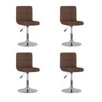 vidaXL Eetkamerstoelen draaibaar 4 st stof bruin, Huis en Inrichting, Stoelen, Verzenden, Nieuw, Bruin