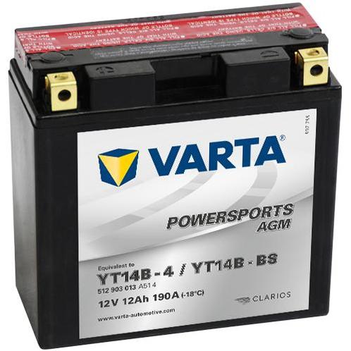 Varta Powersports AGM YT14B-BS accu | 512 903 013 | 12V 13Ah, Auto-onderdelen, Accu's en Toebehoren, Ophalen of Verzenden