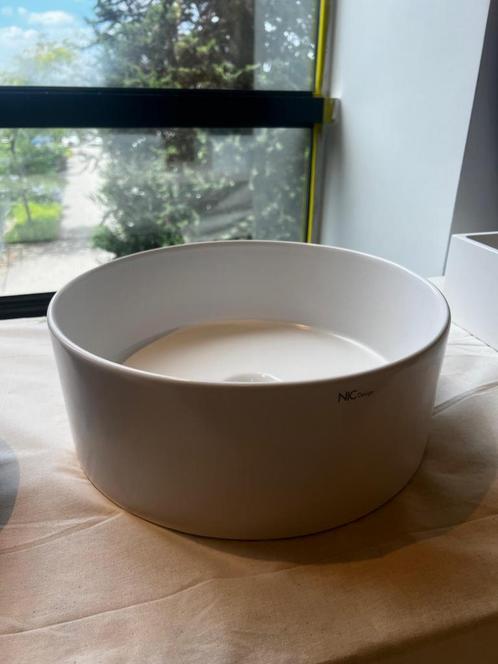 Nic waskom Ø37 cm – compact rond model, 14 cm hoog, Huis en Inrichting, Badkamer | Badkamermeubels, Nieuw