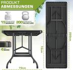 Inklapbare tafel - Klaptafel - Vouwtafel - 220x70 cm - Zwart, Verzenden, Zo goed als nieuw