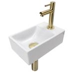 Fontein set wonder rechts compleet met kraan en afvoer goud, Verzenden, Nieuw