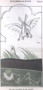 Spotprent over het jubileum van de K.L.M. (lijst optie), Verzenden