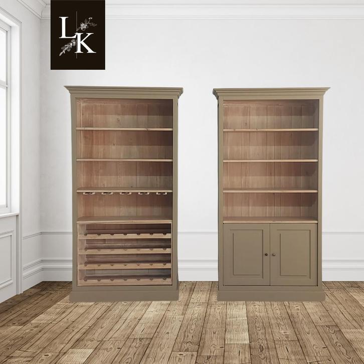 Landelijk klassieke kast, boekenkast, wijnkast - mooie set!, Antiek en Kunst, Antiek | Meubels | Kasten