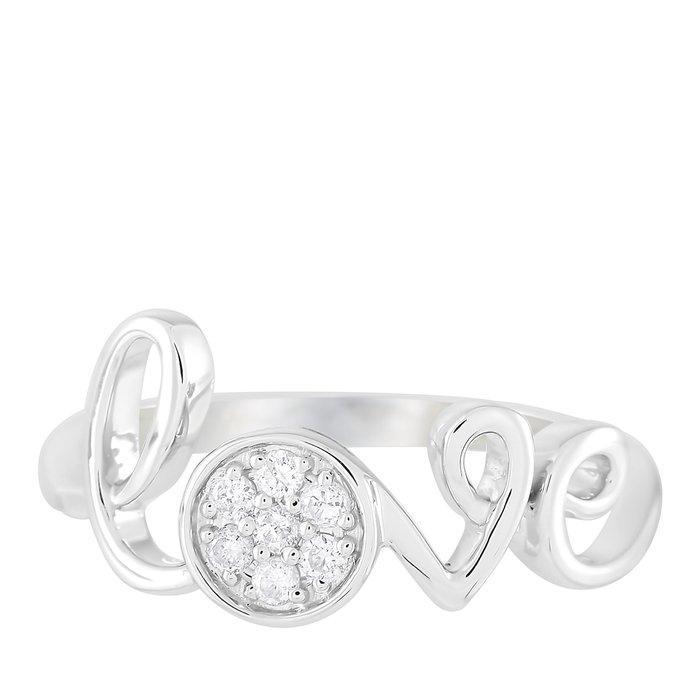 Ring - 14 karaat Witgoud - 0.10ct. tw. Diamant (Natuurlijk), Sieraden, Tassen en Uiterlijk, Ringen