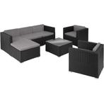 Wicker loungeset Lignano met 2 fauteuils - zwart, Tuin en Terras, Verzenden, Nieuw
