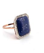 Zonder minimumprijs - Ring - 9 kt. Roségoud, Zilver Lapis, Nieuw