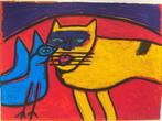 Corneille (1922-2010) - L’oiseau bleu avec Chat jaune, Antiek en Kunst