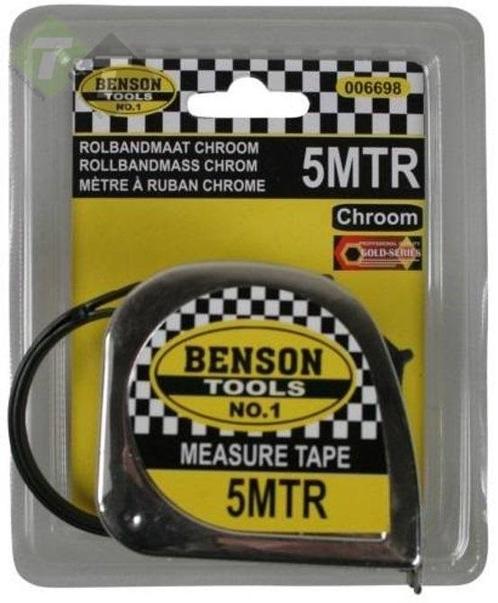 Rolmaat, Rolbandmaat, Rubber, 5 Meter, Benson, Doe-het-zelf en Verbouw, Gereedschap | Handgereedschap, Nieuw, Ophalen of Verzenden