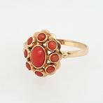 Zonder Minimumprijs - Ring - 14 karaat Geel goud Bloedkoraal, Sieraden, Tassen en Uiterlijk, Ringen, Nieuw