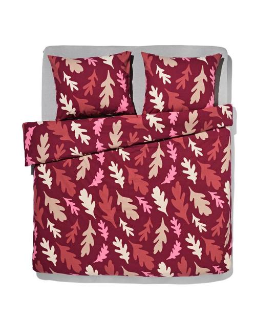HEMA Dekbedovertrek flanel 240x200/220 bladeren rood, Huis en Inrichting, Slaapkamer | Beddengoed, Nieuw, Verzenden