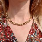 Bicolor gouden gourmet schakel collier | 45 cm (witgoud), Sieraden, Tassen en Uiterlijk, Kettingen, Ophalen of Verzenden, Gebruikt