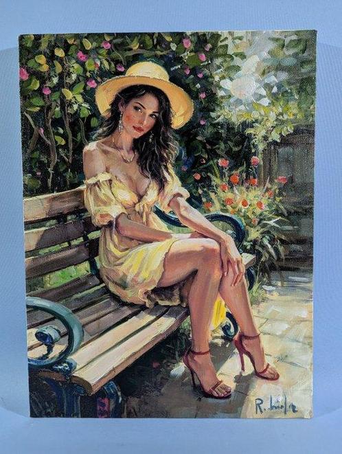 Salvatore Rodriquez (1957) - In giardino, Antiek en Kunst, Kunst | Schilderijen | Klassiek