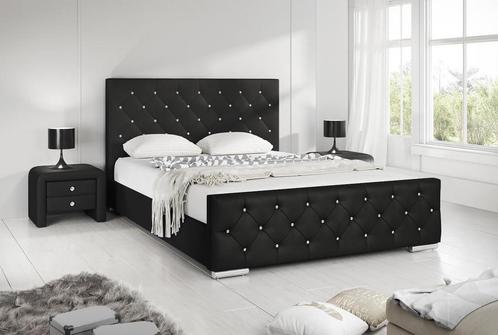 Tweepersoonsbed Aventura Diamond - Zwart - 160x200 cm, Huis en Inrichting, Slaapkamer | Bedden, 200 cm, Nieuw, 160 cm, Verzenden