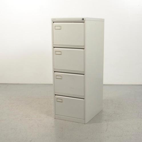 Dossierkast Officenow - Lichtgrijs - 132 x 47 cm - 4 laden, Huis en Inrichting, Kasten | Roldeurkasten en Archiefkasten, Ophalen of Verzenden