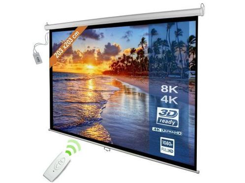 Veiling - Gemotoriseerd Projectiescherm - 203x203 cm, Audio, Tv en Foto, Projectieschermen