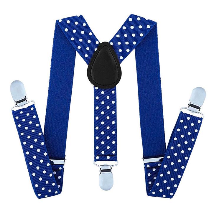 Fako Fashion - Kinder Bretels - Stippen - 65cm - Royal Blauw, Kinderen en Baby's, Kinderkleding | Overige, Verzenden