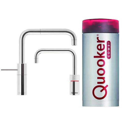 Quooker Nordic Square Twintaps met Combi Boiler Chroom, Doe-het-zelf en Verbouw, Sanitair, Ophalen of Verzenden