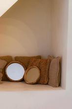 Set spiegels hout, Huis en Inrichting, Woonaccessoires | Spiegels, Minder dan 50 cm, Verzenden, Rond, Nieuw