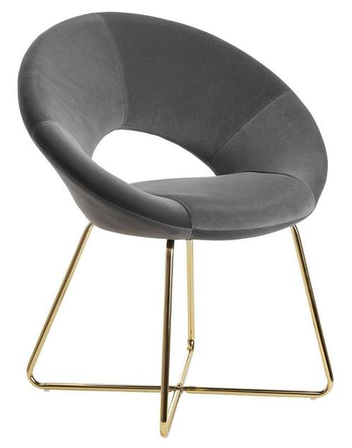 Sky Style Pia Eetkamerstoel Velvet Donkergrijs, Huis en Inrichting, Stoelen, Ophalen of Verzenden