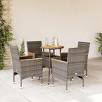 vidaXL 5-delige Loungeset met kussens poly rattan en, Tuin en Terras, Tuinsets en Loungesets, 4 zitplaatsen, Nieuw, Loungeset