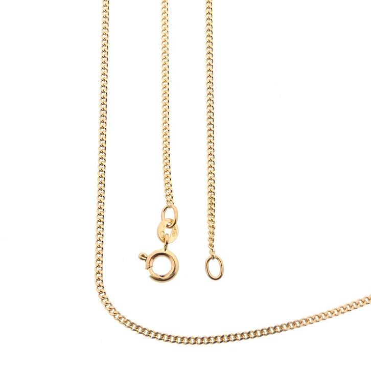 Gouden gourmet schakel ketting | 60 cm (schakelketting), Sieraden, Tassen en Uiterlijk, Kettingen, Overige kleuren, Gebruikt, Goud
