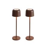 Set van 2 tafellampen mushroom roestbruin incl. laadstation, Huis en Inrichting, Lampen | Tafellampen, Nieuw, Overige stijlen