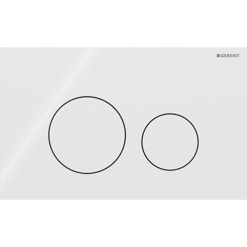 Geberit Drukplaat Sigma 40, 2-toets Round Glas Wit, Doe-het-zelf en Verbouw, Sanitair, Overige typen, Nieuw, Chroom, Ophalen of Verzenden