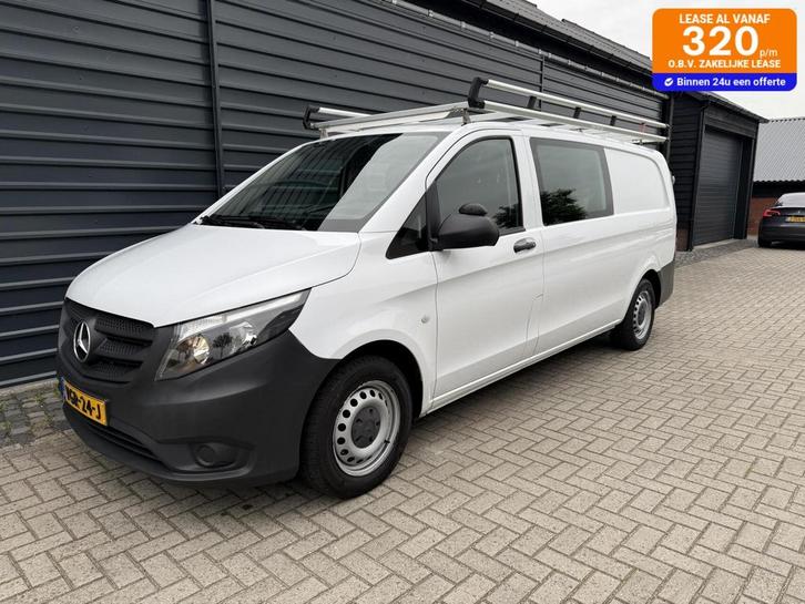 Zakelijke Lease |  Mercedes-Benz Vito Bestel 114 CDI Extra L, Auto's, Bestelauto's, Onderhoudsboekje, Lease, Zwart, Automaat, Wit