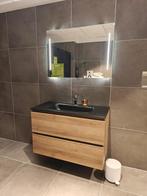 Badmeubel 100cm met zwarte wastafel, kraan en spiegel 0023, Huis en Inrichting, Ophalen, Nieuw, 50 tot 100 cm, Minder dan 100 cm