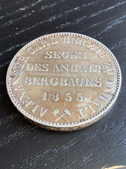 Duitsland, Anhalt-Dessau Thaler 1855 Bergbau Taler (Zonder, Postzegels en Munten, Munten | Europa | Niet-Euromunten