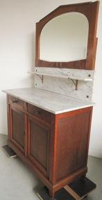 Kaptafel - Carrara marmer - Met gestileerde bloemen, Antiek en Kunst