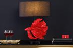 Design tafellamp CROWNTAIL 65cm zwart rode stoffen kap, Huis en Inrichting, Lampen | Tafellampen, Nieuw, Ophalen of Verzenden