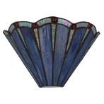 Tiffany wandlamp – Art Deco waaier – B 25,5 × H 14,5 cm, Huis en Inrichting, Lampen | Wandlampen, Verzenden, Nieuw