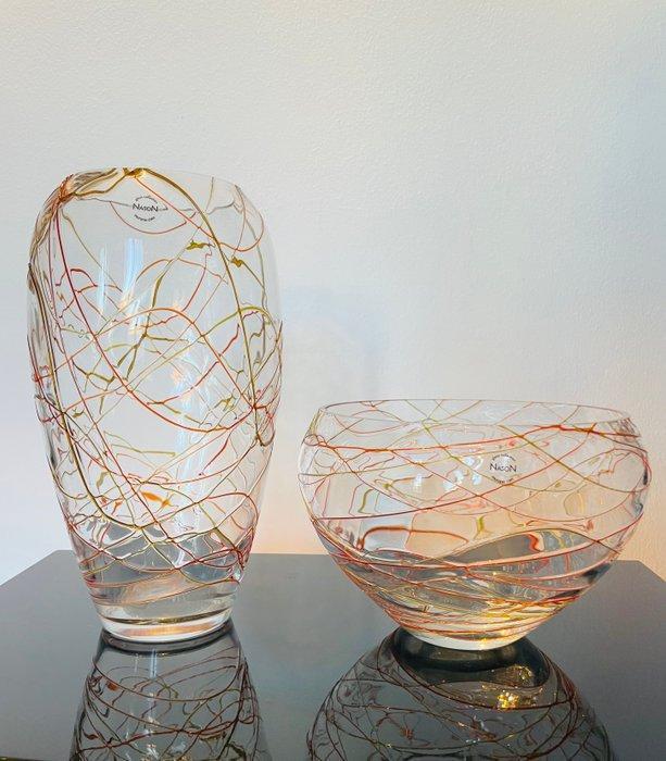 Murano - Carlo Nason - Vaas (2) - Kristal, Antiek en Kunst, Antiek | Glas en Kristal