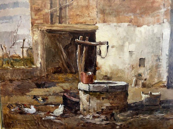A. Coceani (1894–1983) - Cortile a Rualis, Antiek en Kunst, Kunst | Schilderijen | Klassiek