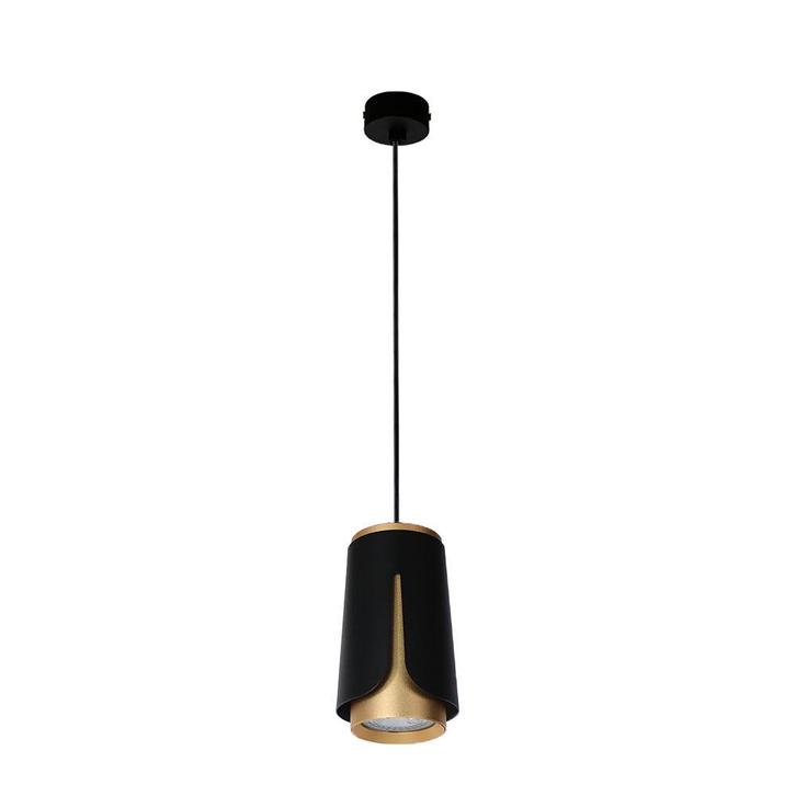 Langwerpige hanglamp | Tulip | Zwart/ Goud | GU10 fitting, Huis en Inrichting, Lampen | Hanglampen, 75 cm of meer, Nieuw, Metaal