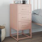 vidaXL Nachtkastje 36x39x78 cm staal roze, Huis en Inrichting, Slaapkamer | Nachtkastjes, Verzenden, Nieuw, Metaal of Aluminium