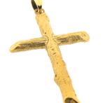 Gouden hanger van een kruis (religieuze kettinghanger), Sieraden, Tassen en Uiterlijk, Bedels, Overige merken, Goud, Gebruikt