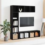 vidaXL Boekenkasten 3 stuks Zwart Eiken 36x30x143 cm, Verzenden, Nieuw, Overige houtsoorten