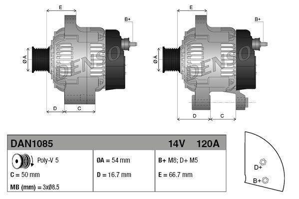 Dynamo / Alternator ALFA ROMEO MITO (1.4,1.4 MultiAir), Auto-onderdelen, Motor en Toebehoren, Nieuw, Ophalen of Verzenden