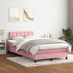 vidaXL Boxspring met matras fluweel roze 120x220 cm, Huis en Inrichting, Verzenden, Nieuw, Stof